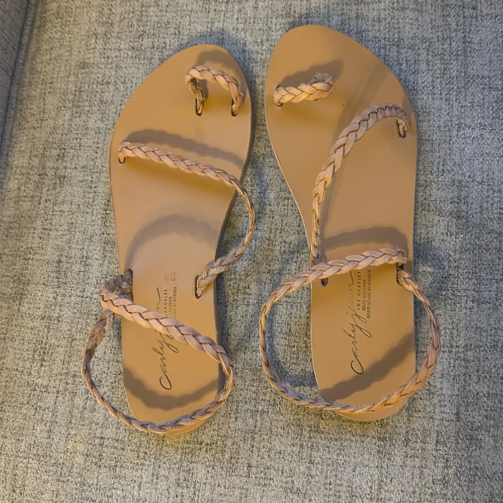 CJLA Tan Braided Rhodes Sandles